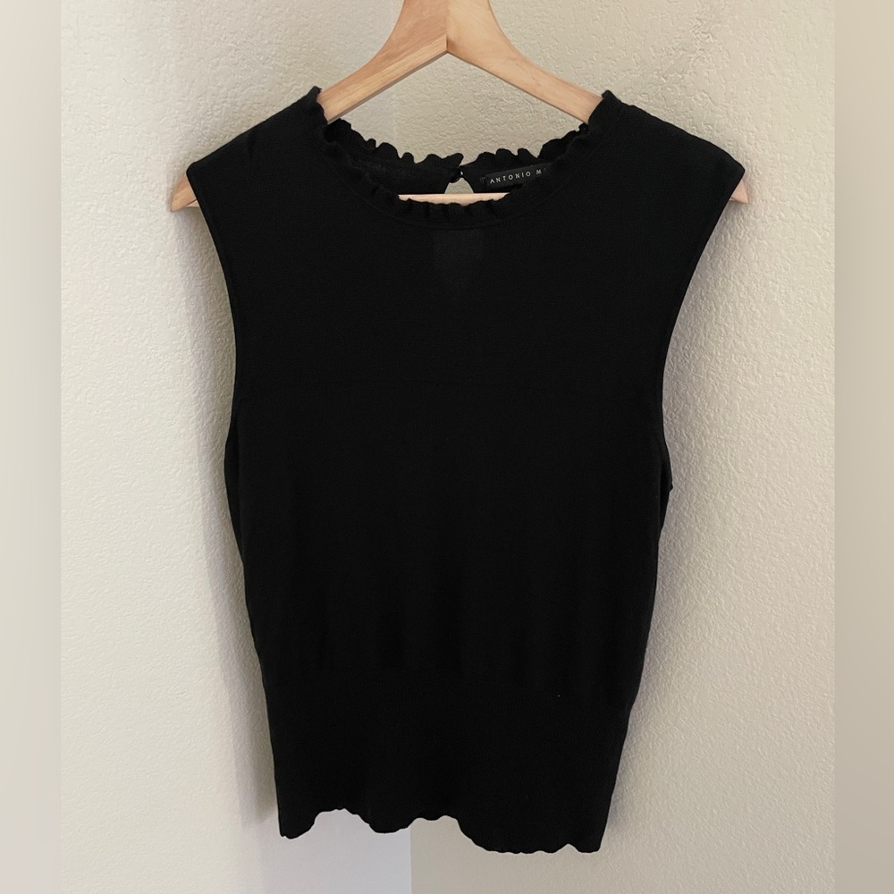 ANTONIO MELANI Black Sleeveless Knit Shell